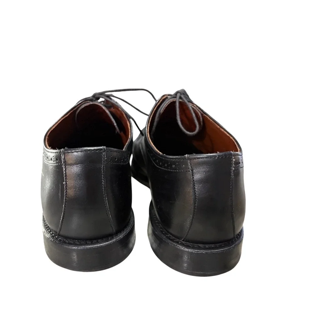 Allen Edmonds Evanston Oxford Mens 11 D Black Cap Toe Brogue Dress Shoes‎